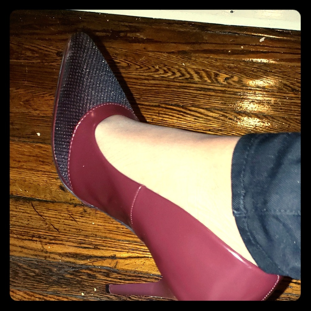 Burgundy Pointed Toe Heels